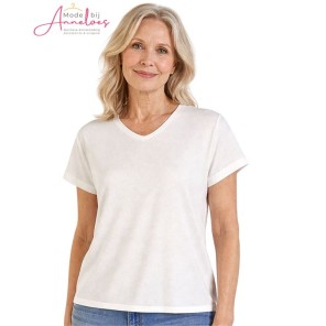 Barbara Lebek shirt 6210 vhals relief ecru